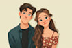 making a disney couple portrait illustration