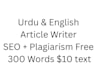 write urdu and english articles for blog and website