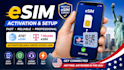 activate reliable united state esim, att esim, tmobile esim