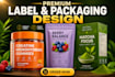 do product label design, supplement label design and packaging design mockup