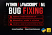 fix your python javascript and machine learning code