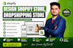 build shopify website, design shopify store, dropshipping store