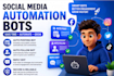 develop automated social media bot, auto posting bot, auto follow bot, reply bot