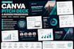 design a professional canva pitch deck and business presentation