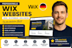 design a professional wix website, seo optimization, website design, wix german