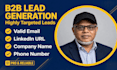 do b2b lead generation, linkedin lead research and email list building