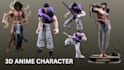 create professional 3d anime character models for figurines and action figures