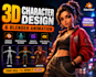 create 3d character design with blender animation
