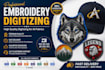 digitize 3d puff logo embroidery into dst, pes, jef, exp files