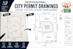 draw city permit drawings, site plan, plot plan and autocad permit blueprint