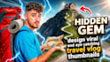 design viral and eye catching travel vlog thumbnails