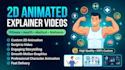 create the best 2d animated fitness explainer video
