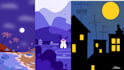 draw custom flat scenery illustration