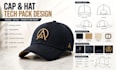 design cap tech pack, hat tech pack, headwear tech pack, 3d mockup, cads