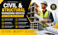 do civil and structural engineering design, architectural autocad drafting