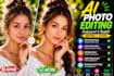 do ai photo editing, retouching and background removal