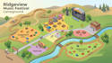 render event map, isometric map, trail map, for vector illustration