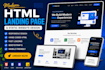 create a hand coded static HTML website design with responsive homepage