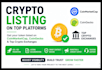 token and coin fast tracking listing on cmc coingecko cex and dex exchange
