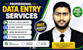 accurate data entry, web research and excel vlookup formula and excel data entry