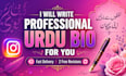 write catchy urdu brand slogans and instagram bios