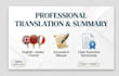 do professional translation and executive document summaries
