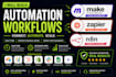 build expert automation workflows using zapier make and n8n