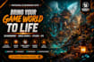 create aaa 3d stylized environment, ue5 game environment, cinematic vfx