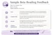 beta read your manuscript and give feedback