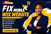 rebrand design redesign wix website, update and fix mobile wix layout in 12hrs