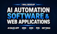 ai automation software developer, web app, ai saas app, hrm, crm, pos, erp tool