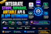 integrate stripe,supabase,airtable API and ai app automation