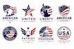 design usa flag, american, patriotic logo