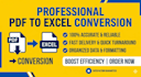 convert PDF to excel data in 24h