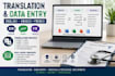 do professional data entry and french to arabic translation