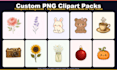 create custom png clipart packs with transparent backgrounds