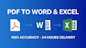 convert PDF to excel with 100 percent accuracy