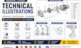 create technical illustrations, intruction diagrams and exploded views