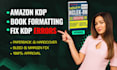 do amazon kdp book publishing, formatting, and fix paperback cover errors