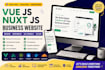 develop a modern business website using vue js and nuxt js