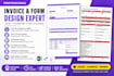 design editable auto calculating excel invoice, fillable PDF form, quotation