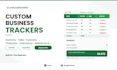 create custom excel and google sheets business trackers