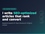 write SEO optimized blog articles and website content