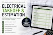 do electrical takeoff, material estimation and boq