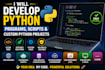 develop python programs, scripts, coding solutions and python projects