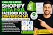 fix shopify pixel, facebook pixel, ga4 and conversion API