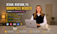 design, redesign, fix wordpress website development using with elementor pro