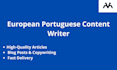 write high quality european portuguese content