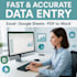 accurate data entry, copy paste, excel data entry