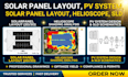 do solar panel layout, pv system, helioscope shading analysis, sld schematics